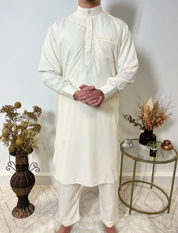 Ensemble Qamis Pakistanais deux pièces - Beige - My Qamis Homme