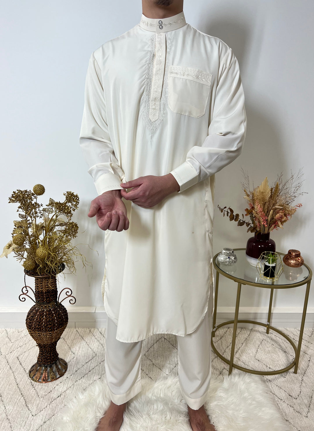 Ensemble Qamis Pakistanais deux pièces - Beige - My Qamis Homme