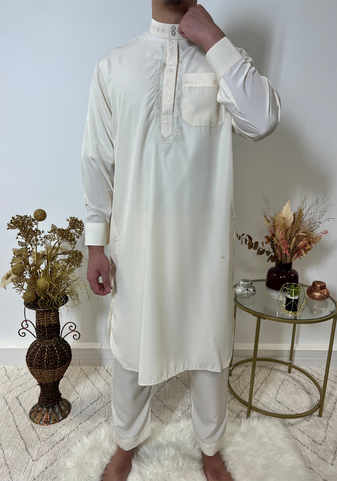 Ensemble Qamis Pakistanais deux pièces - Beige - My Qamis Homme