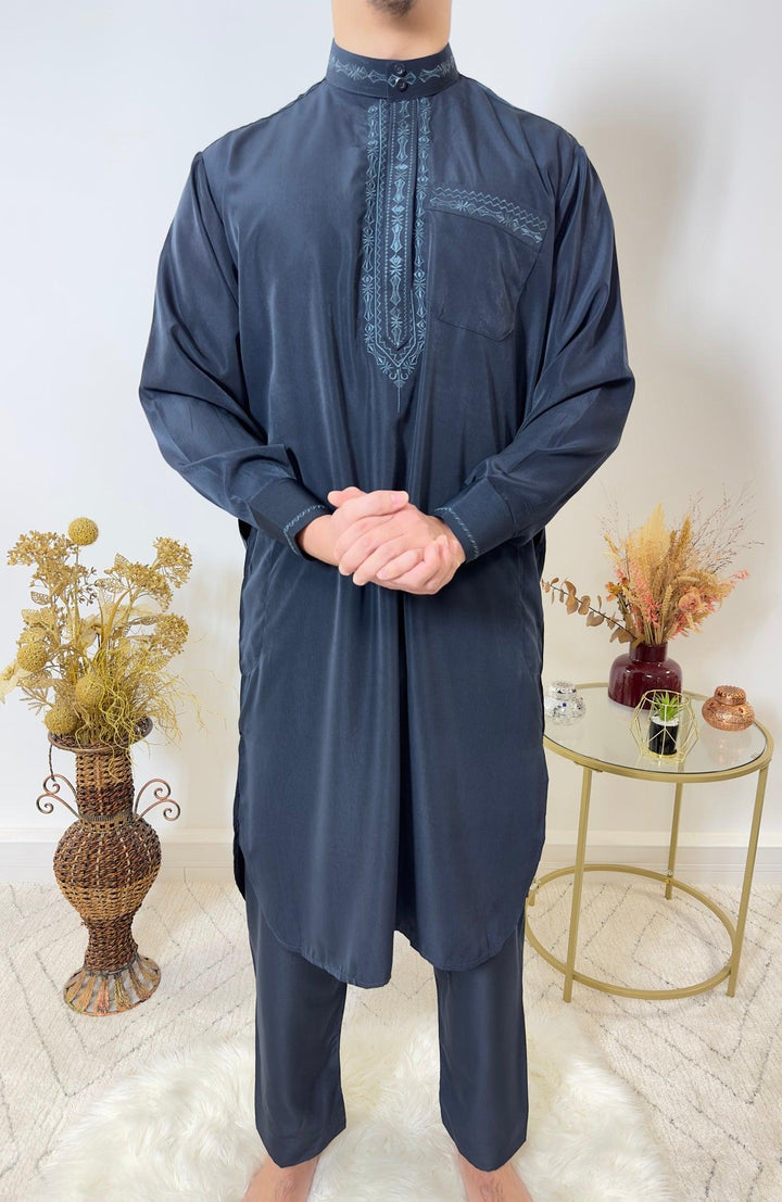 Ensemble Qamis Pakistanais deux pièces - Bleu marine - My Qamis Homme