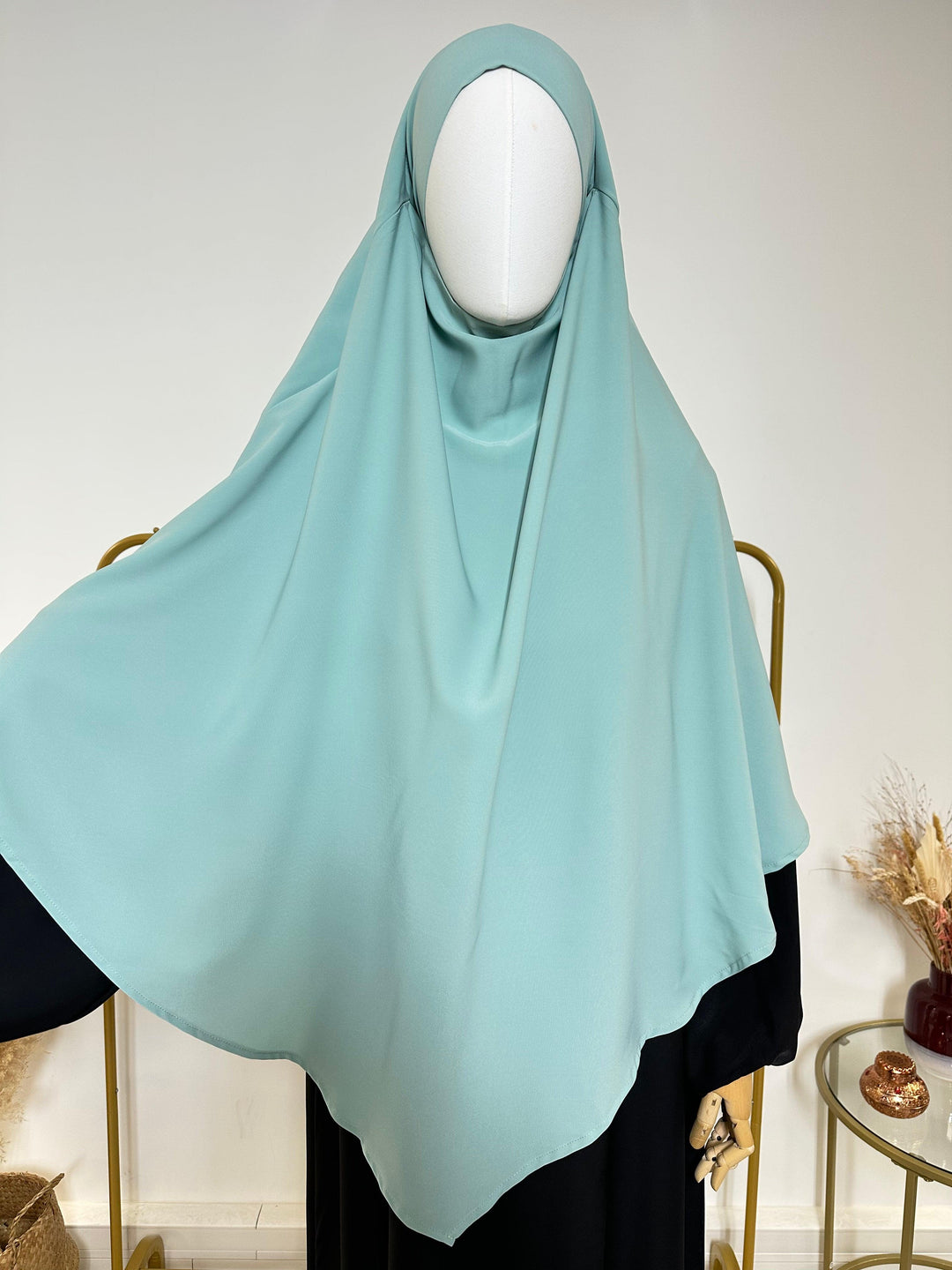 Khimar en Soie de Médine - Khimar 2 voiles - Bleu Turquoise - My Qamis Homme