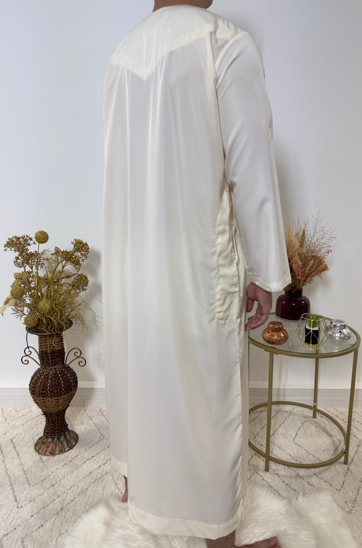 Qamis Emirati avec cravate - Beige - My Qamis Homme