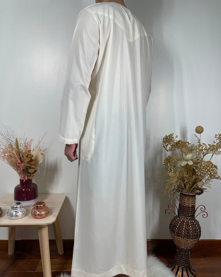 Qamis Emirati avec cravate - Beige - My Qamis Homme