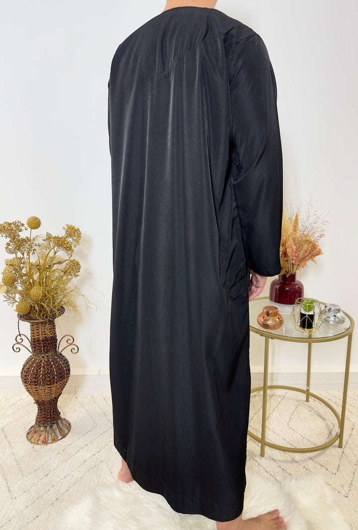 Qamis Emirati avec cravate - Noir - My Qamis Homme