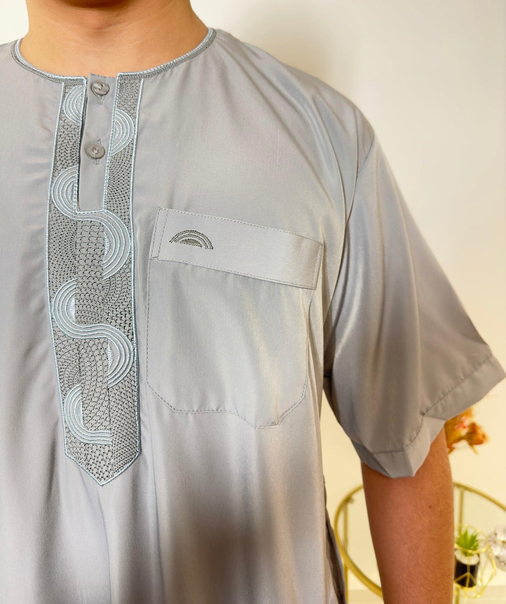 Qamis Manches Courtes - Gris - My Qamis Homme
