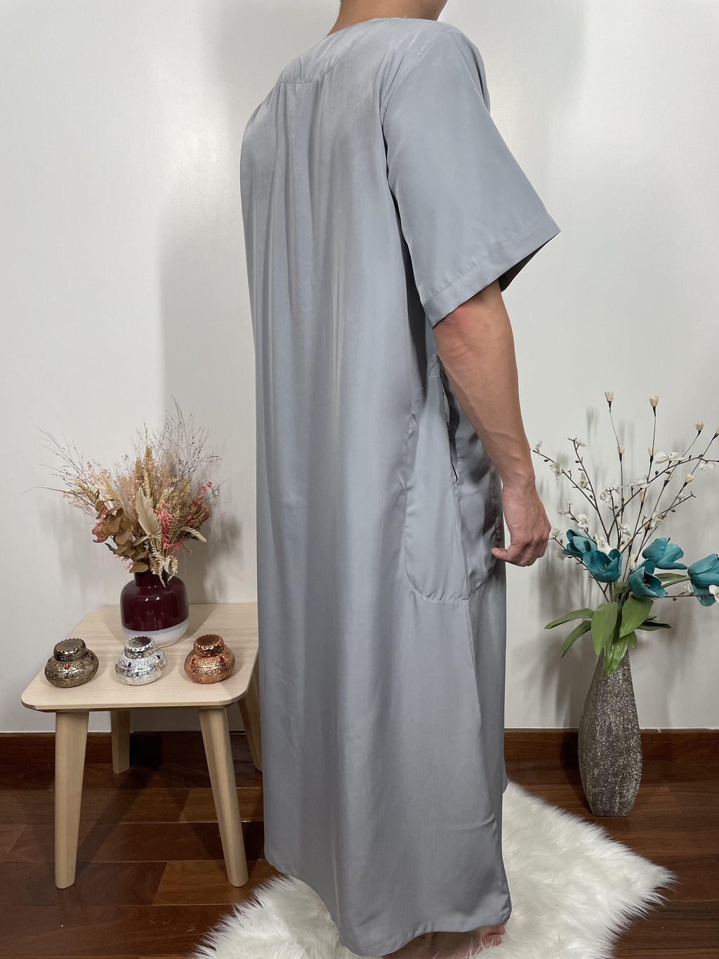 Qamis Manches Courtes - Gris - My Qamis Homme