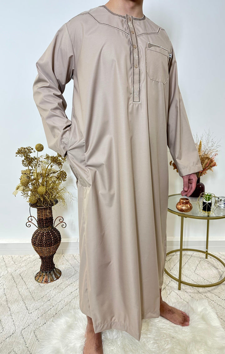 Qamis manches longues - Taupe - My Qamis Homme