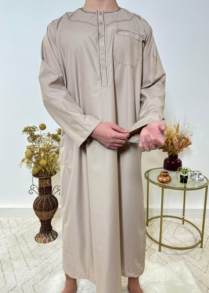 Qamis manches longues - Taupe - My Qamis Homme