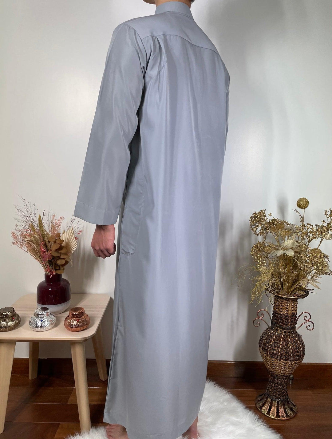 Qamis Saoudien avec Col Mao - Gris - My Qamis Homme