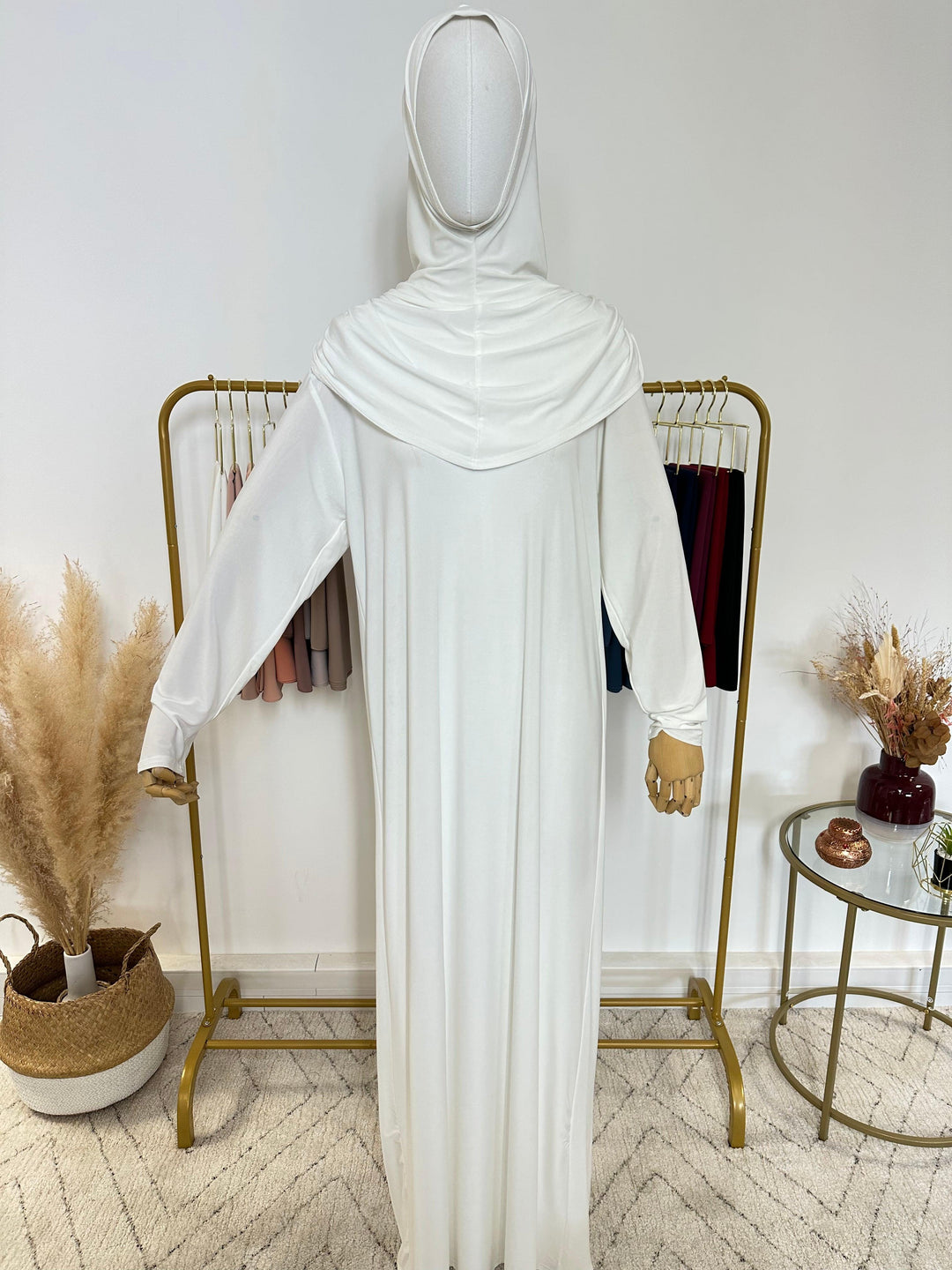 Robe de prière avec voile intégré - Blanc - My Qamis Homme