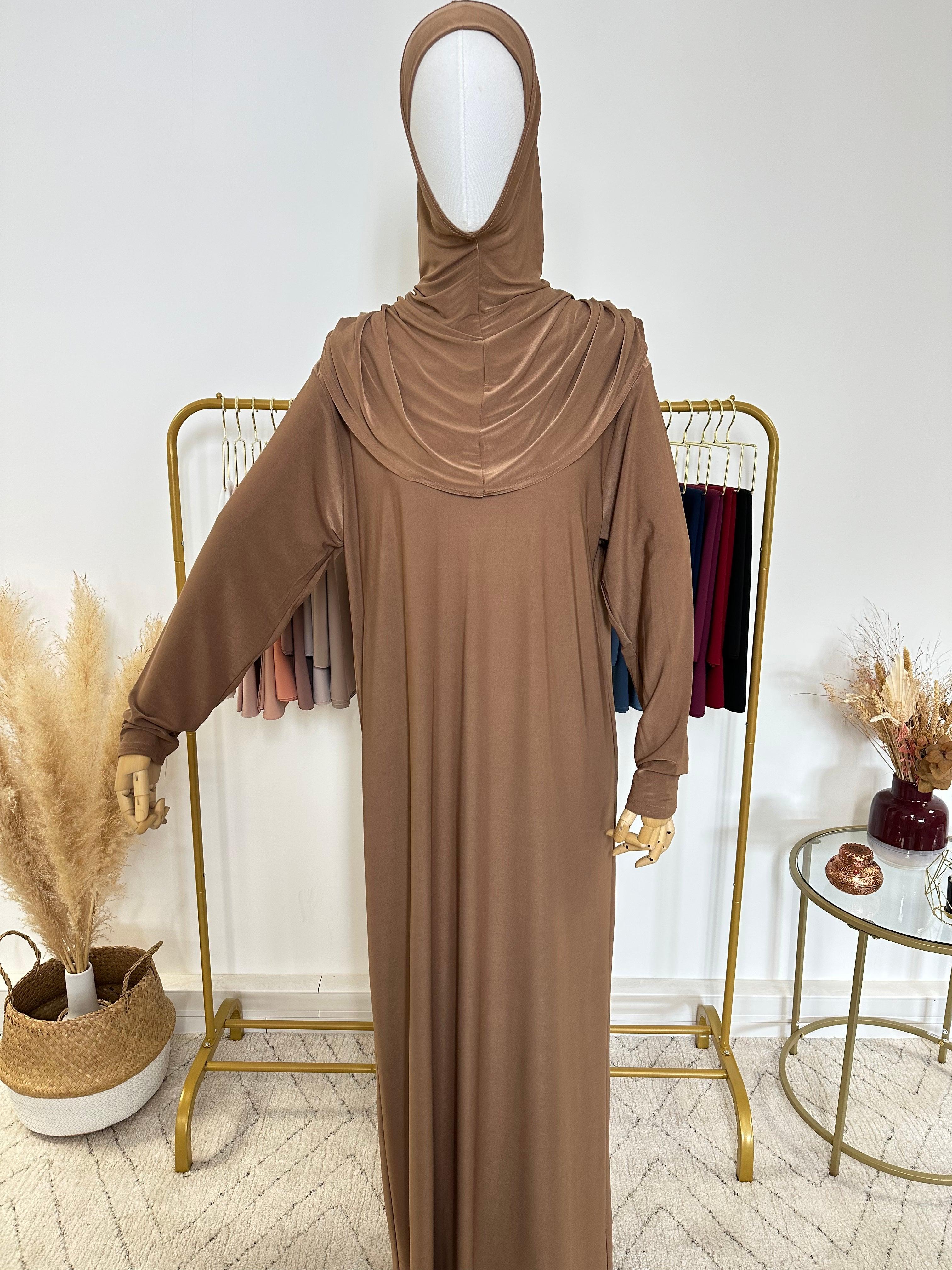 Robe de pri re avec voile int gr Marron My Qamis Homme