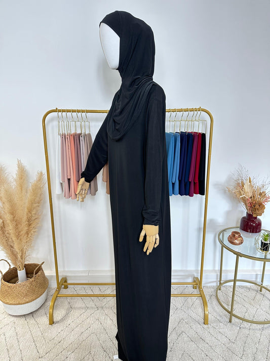 Robe de prière avec voile intégré - Noir - My Qamis Homme