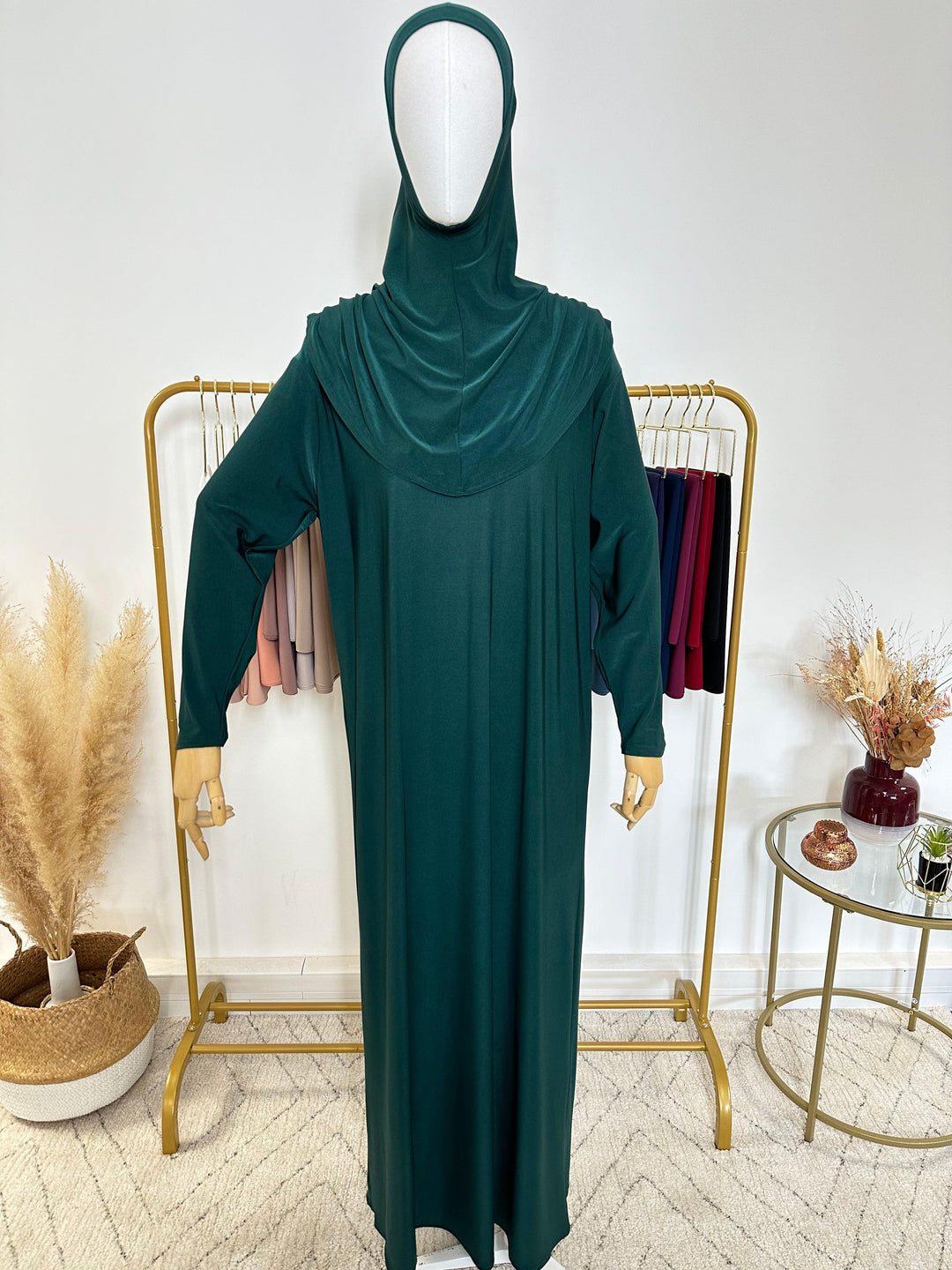 Robe de prière avec voile intégré - Vert - My Qamis Homme