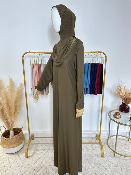 Robe de prière voile intégré - Vert - My Qamis Homme